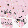 Pink Halloween First Birthday Tablecloth Set - Spooky One Decorations for Girl