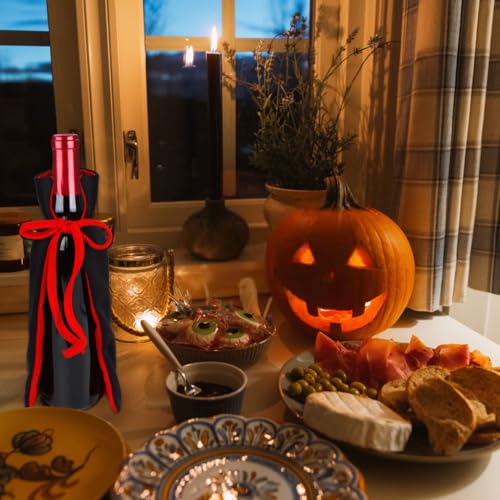 Vampire Halloween Wine Bottle Cover - 2pcs Dracula Party Decor, Ghost Festival Table Ornament