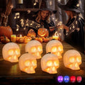 White Halloween Skull Light with Music & 5 Lighting Modes - 6 Pack