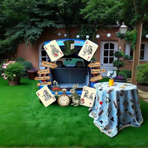 Wonderland Party Decorations Set - Alice Themed Wall Art & Props for Events