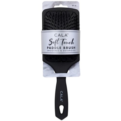 Cala Soft Touch Paddle Hair Brush - Shine Enhancing, Detangling, Anti-Breakage | Black, Unisex, All Ages