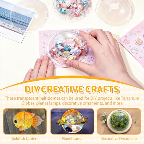 Clear Plastic Half Ball Candy Dome - 60 Pieces for Crafts & Decorations