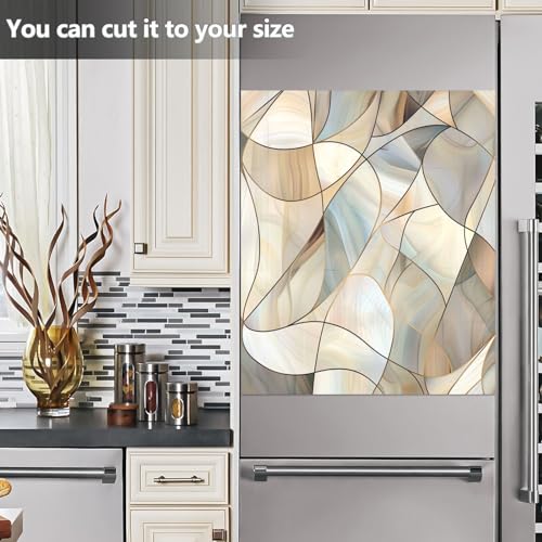 Abstract Stained Glass Pattern Magnetic Refrigerator Cover 23x26 in - Easy Install Decor