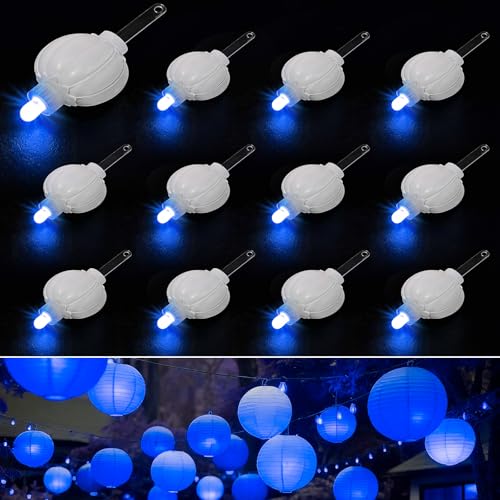 Blue LED String Lights 24 Pack Waterproof Battery Operated Hanging Lights for Decorations