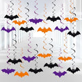 Halloween Bat Hanging Decorations Set - 46 Pc Spooky Party Streamers & Ornaments