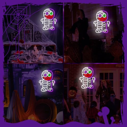 Skeleton Zombie Neon Sign for Halloween Decorations - USB Dimmer Included