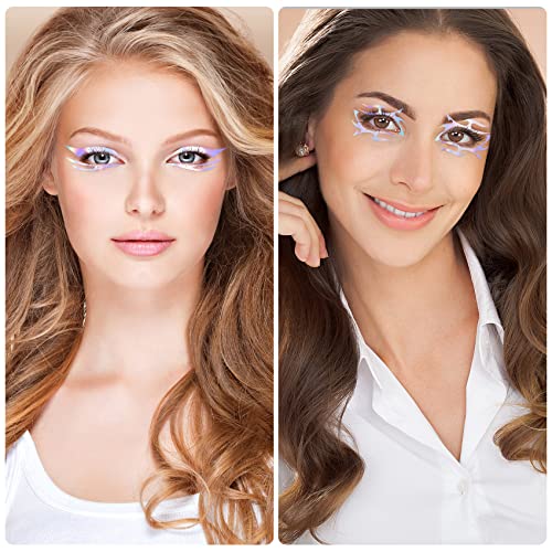 ANCIRS 6 Pack Holographic Eye Makeup Stickers - 6 Styles for Cosplay & Party