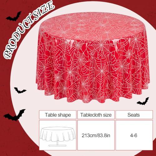 3 Pack Spider Web Plastic Tablecloths - 84 Inch Round, Festive Party Decor