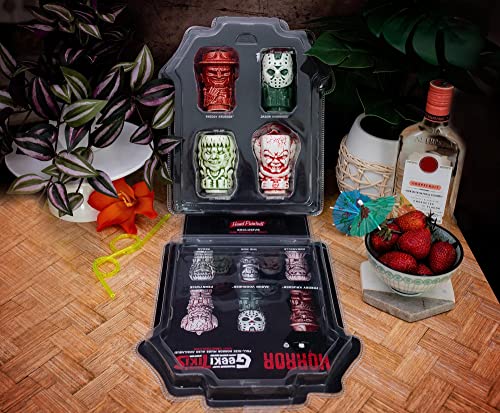 Horror Movie Mini Muglet Set - 4 Collectible Ceramic Cocktail & Coffee Cups