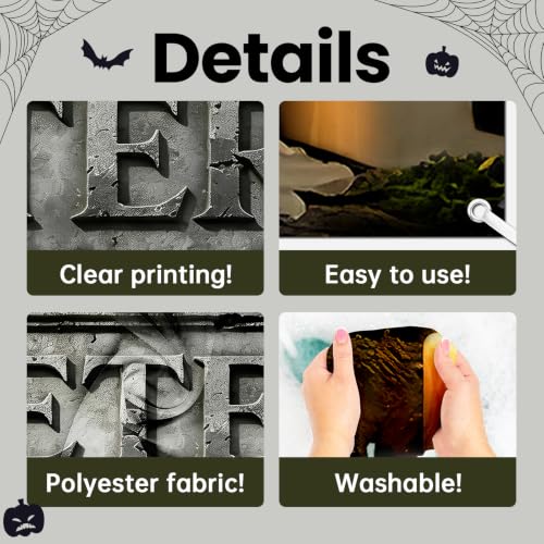 Halloween Cemetery Door Banner Set - Spooky Haunted House Decorations