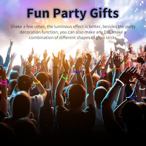 Orange Glow Sticks Bulk Pack 8" Party Favors with Connectors 200 Pcs