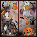 Halloween Window Clings Decals Set - 9 Sheets with Ghosts Pumpkins Bats