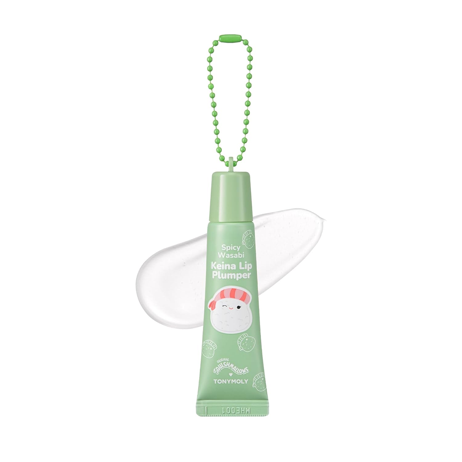 TONYMOLY Keina Keychain Lip Gloss - Spicy Wasabi Sheer, Plumping & Hydrating, Non-Sticky | 11ml Limited Edition
