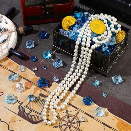Blue Series Fake Ice Cubes & Crushed Rocks Set - 1140 Pcs Vase Fillers & Party Decor