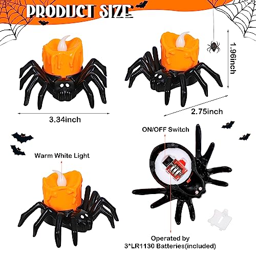 12 PCS Spider Halloween LED Tea Lights Candles, Flameless Flickering Fake Candles - Variation of THIS listing