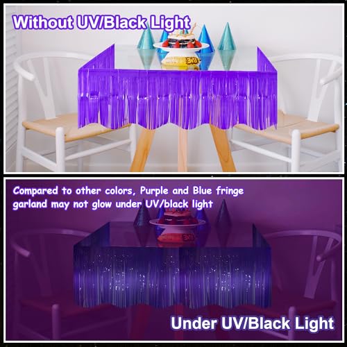 Purple Foil Fringe Garland for Parade Float & Party Decor - 39 Ft, 4 Pack