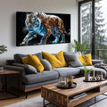 Ouzzlie Animal Wall Art Poster - Blue Tiger Canvas Wall Decor 24x48