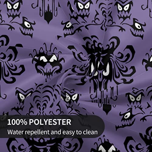 Purple Halloween Round Tablecloth 60 Inch - Haunted Mansion Ghost Decor