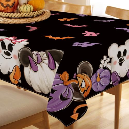 Halloween Ghost Rectangle Tablecloth 60 x 84 Inch - Ghost & Pumpkin Design, Party Decor