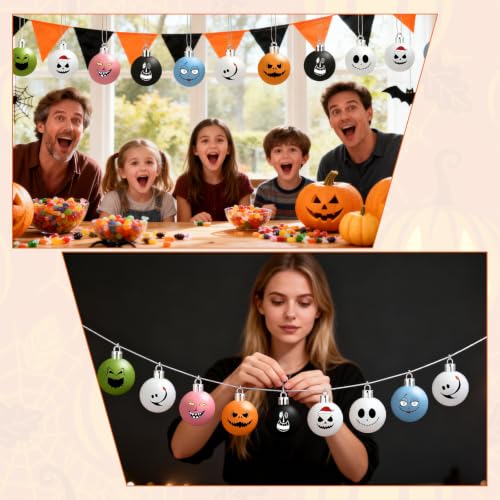 Halloween & Christmas Ornaments Balls Set - Spooky Festive Decor 24 Pack