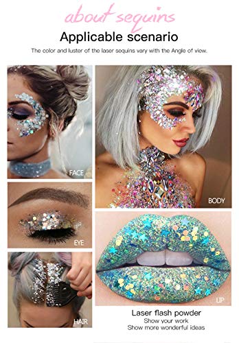 Blue Body Glitter Stick - Holographic Sequins Paint for Face & Body, Waterproof & Long-Lasting