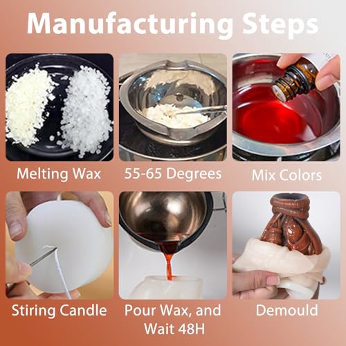 4 Pack Heart Skull Rose Candle Molds - Silicone DIY Craft Molds
