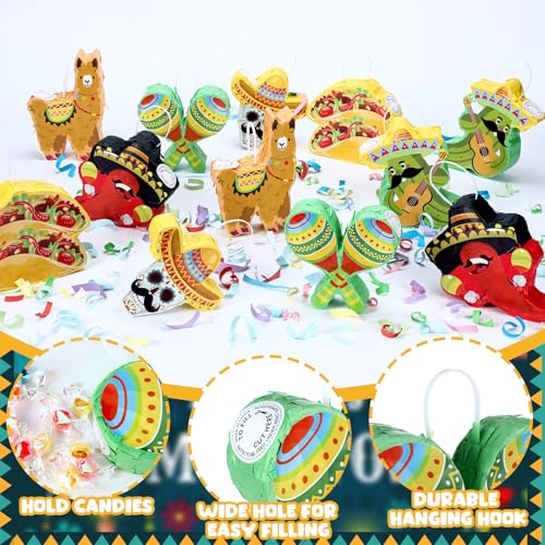 12 Pcs Mini Piñata Set Fiesta Mexican Party Decorations Variation of THIS listing