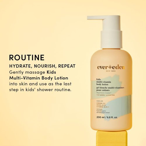 Evereden Kids Travel Essentials Set: Clean & Vegan 5-Piece Skin Care Travel Set for Kids | Body Wash, Lotion, Face Wash, Cream, 2-in-1 Shampoo & Conditioner | TSA-approved | Travel Size Toiletries