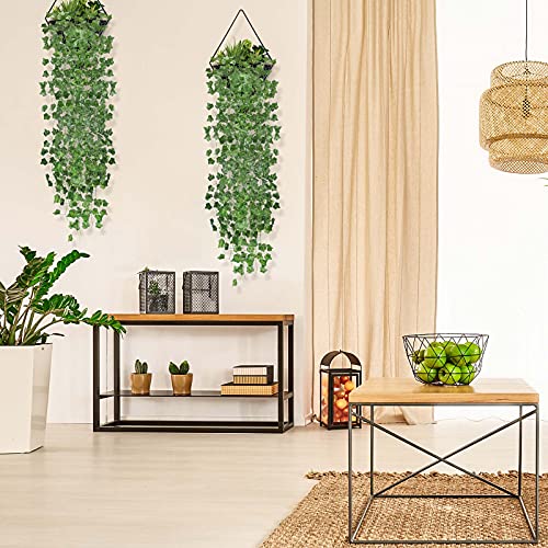 72 Pcs Artificial Ivy Vines Garland - 496ft Green Fake Foliage for Wall & Fence Decor