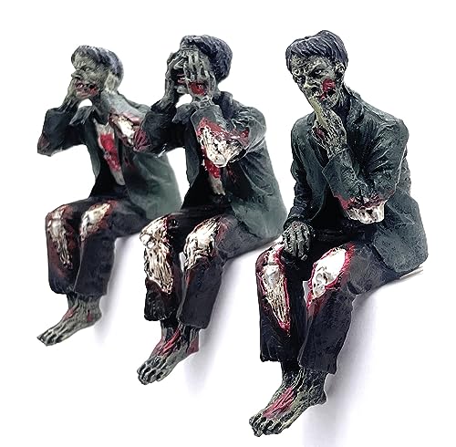 Zombie Figurines Shelf Sitters - See Hear Speak No Evil Horror Decor