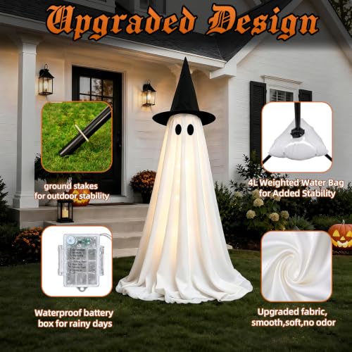 Halloween Ghost Decorations Indoor with Remote Light-Up Ghosts - Lighting Ghost Variation
