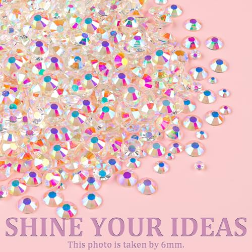 Resin Jelly Rhinestones with Glue Set for Crafting - Flatback Crystals, AB Finish, 2 Boxes