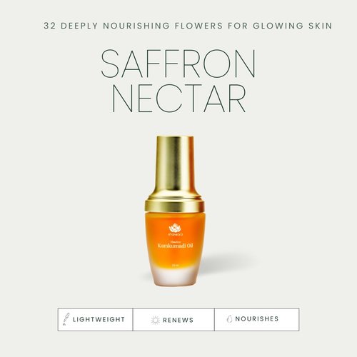 Shankara Kumkumadi Oil for Face - Pure Saffron & 32 Ayurvedic Flowers | Gua Sha Facial Oil (18ml) for Glowing Skin