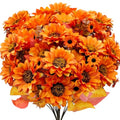 Fall Sunflower & Mums Artificial Bouquet Set - 4 Bundles Autumn Decor for Indoor & Outdoor