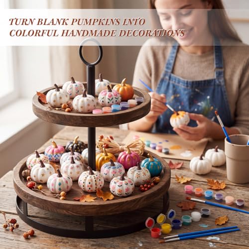 Fall Pumpkin Painting Kit - DIY Art Set with Foam Pumpkins & Paints