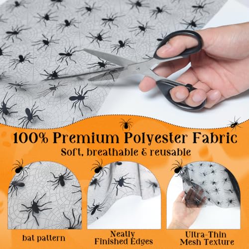 Halloween Black Spider Table Runner 11x108 Inch - Mesh Spooky Decor - Variation of THIS listing