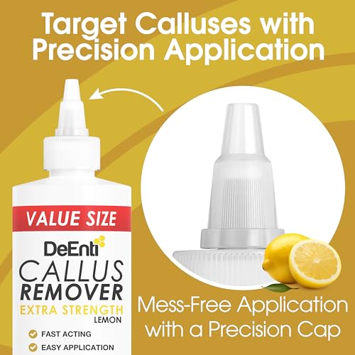 Callus Remover Gel for Feet - Lemon Scent, 16oz, Professional Pedicure Formula with Cone Cap