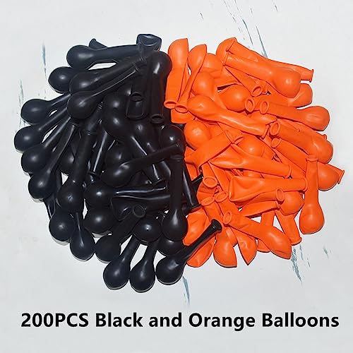Black Orange Balloons 5 Inch - 200 Pcs Latex Balloon Garland Kit for Parties