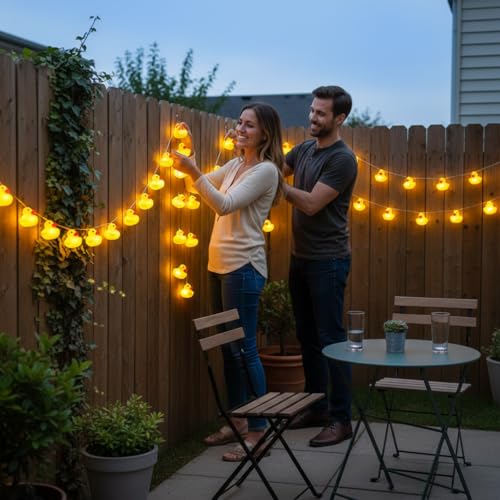 Yellow Rubber Duck String Lights - Battery Operated LED Decor, 1 Piece - Variation of Duck / Yellow / 1