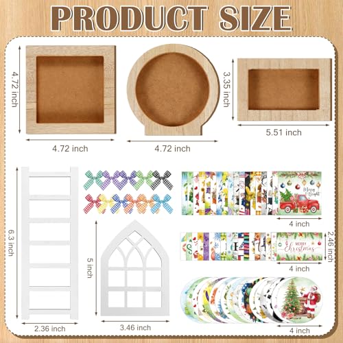 Interchangeable Tiered Tray Decor Set with 95 Seasonal Pieces - Farmhouse Home Decor