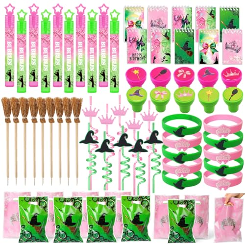 Party Favor Set with Bubbles Notebooks Pencils Straws Wristbands & Bags - 70 Pieces