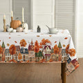 Fall Tablecloth 52x70 Inch Rectangular Autumn Victorian Style - Orange