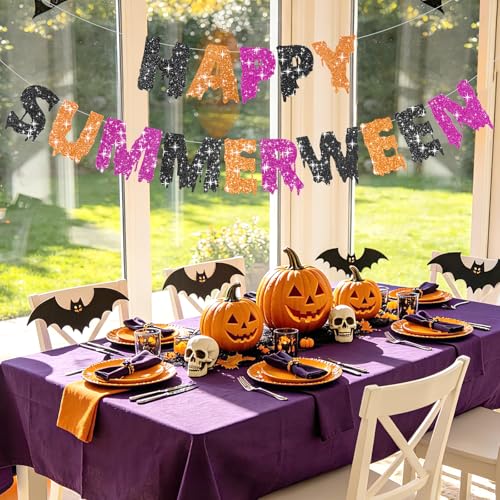 Summerween Party Banner with Foil Curtain Set - Halloween Decorations