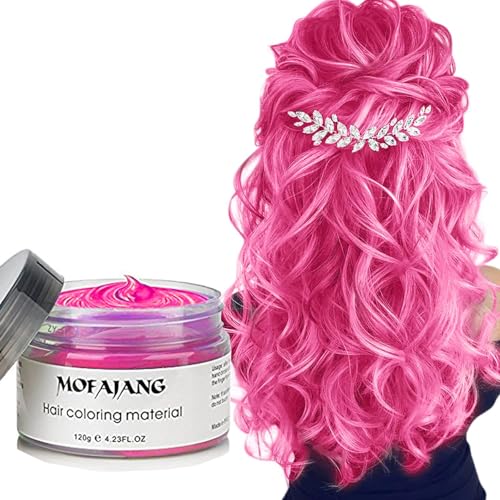 Pink Temporary Hair Color Wax - Washable Styling Clay for Kids Teens Adults