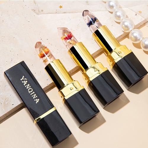 Color Changing Flower Lipstick - Black Tube Blue - pH-Activated Hydrating Lip Balm