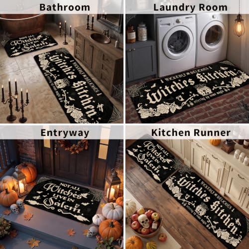 Halloween Witches Kitchen Mat Set of 2 - Non Slip Washable Decor Rugs