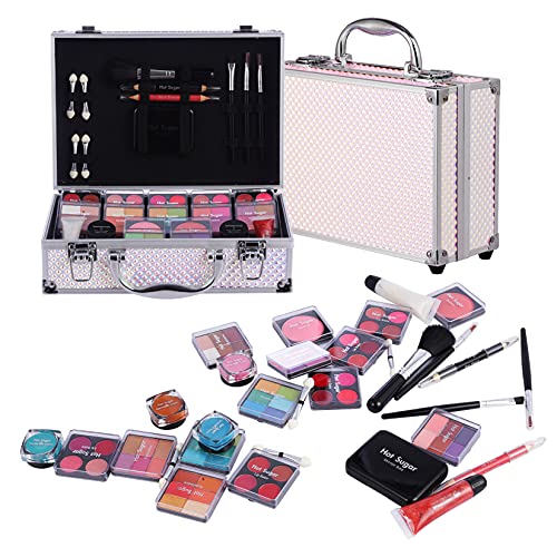 Mermaid Makeup Kit for Teens - Full Starter Cosmetics Set with 46 Eyeshadows, Lip Balms & Brushes