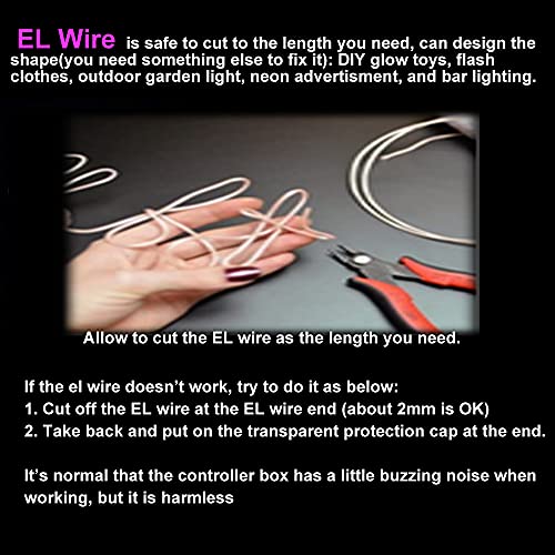 EL Wire 10-Pack 16.4Ft Neon Glow Electroluminescent Wire - 5m Multi-Color DIY Party Decorations