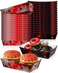 Spider Party Food Trays - Disposable Web Design Snack Plates for Halloween Birthday