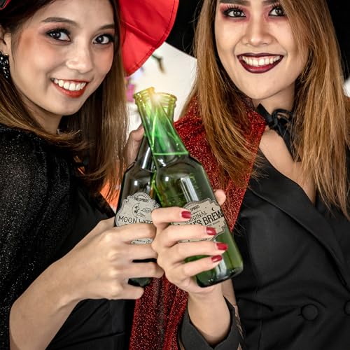 36Pcs Halloween Wine Bottle Labels Stickers Retro Potion Theme Decor